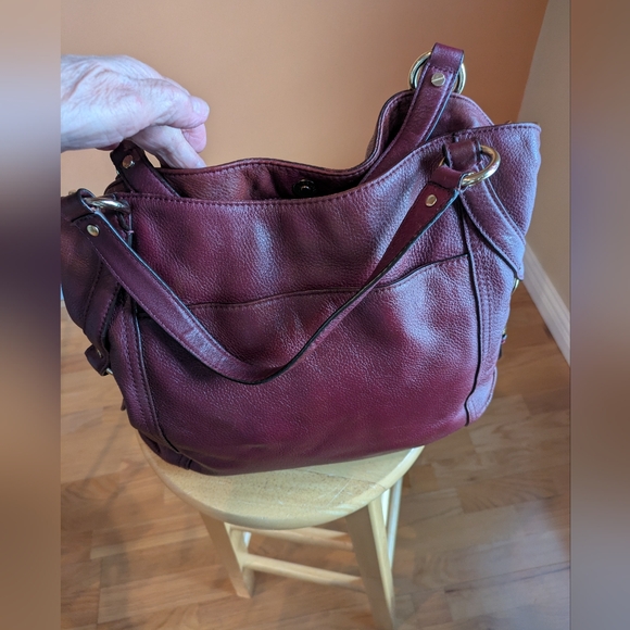 MICHAEL KORS BURGUNDY BAG Shoulder Leather Gold Hardwer - Picture 5 of 14